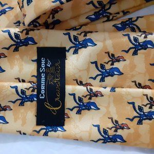 Yellow MOOSE DEER print neck tie , FLAWLESS